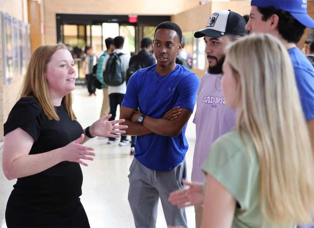 engineering recruiter with students