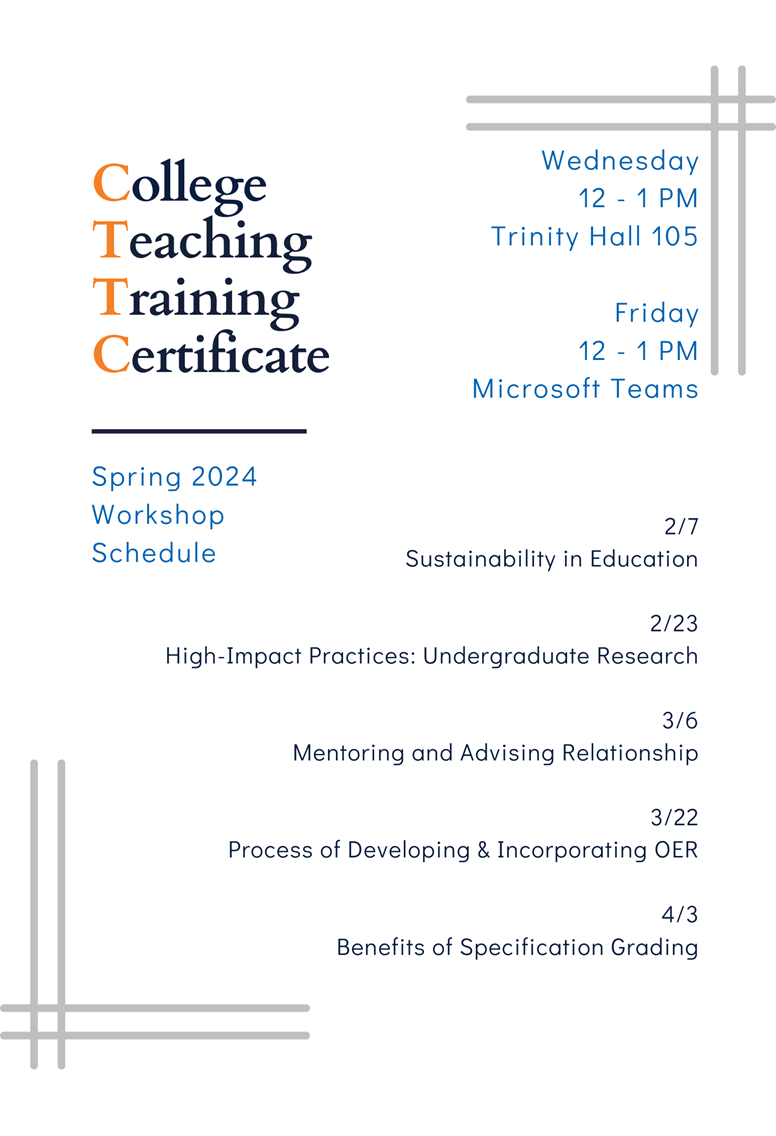 decorative image and dates of Spring 2024 workshops
