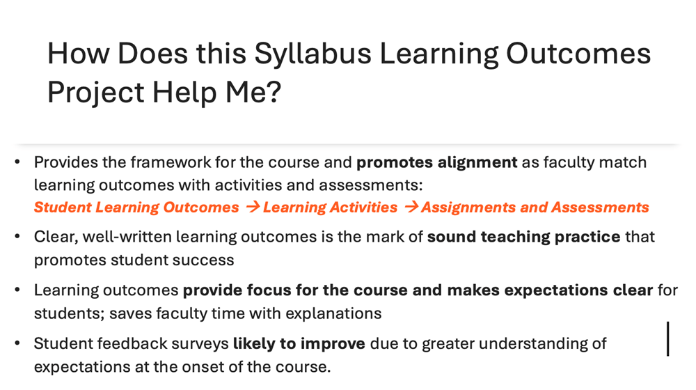 Ways in which syllabus project help you as the faculty