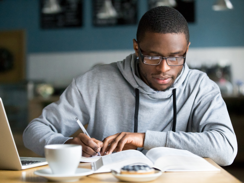 student studying