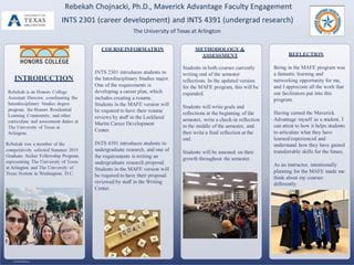 Rebekah Chojnack 2021 poster about her  interdisciplinary studies classes that implemented career development and undergraduate research