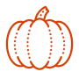 orange icon of a pumpkin