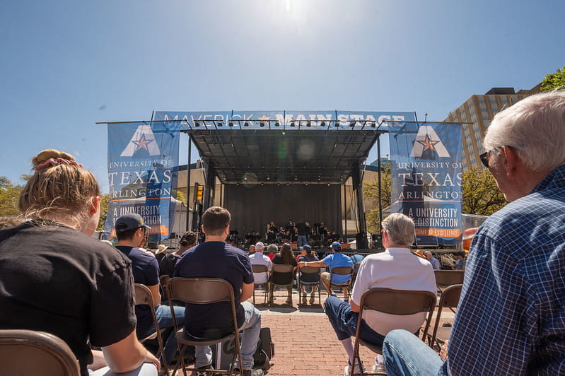 Maverick stage at the 2022 Jazz Brunch featuring jazz performers on stage and seated audience