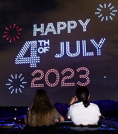 Sky Elements Drone Show July 2023 - "Happy 4th of July 2023" design