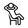 Icon of a person reclining in a chair.