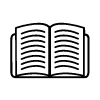 Icon of an open book.