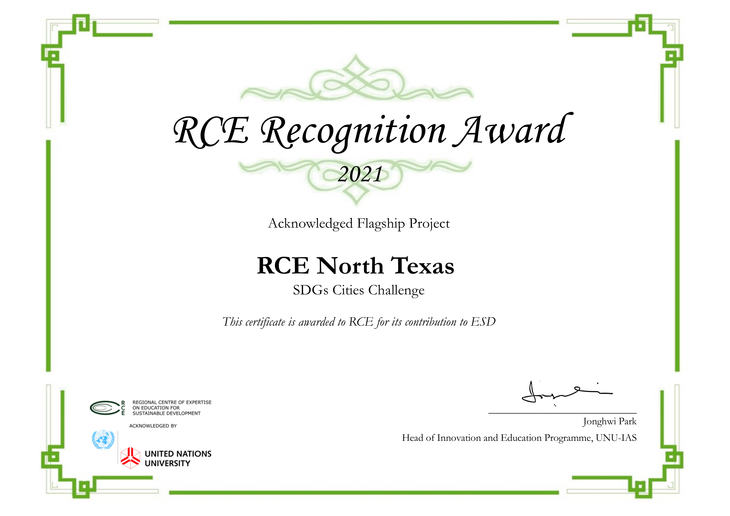 2021 Recognition Award