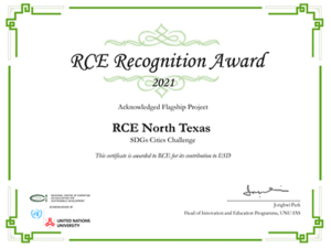 RCE Recognition Award Certificate