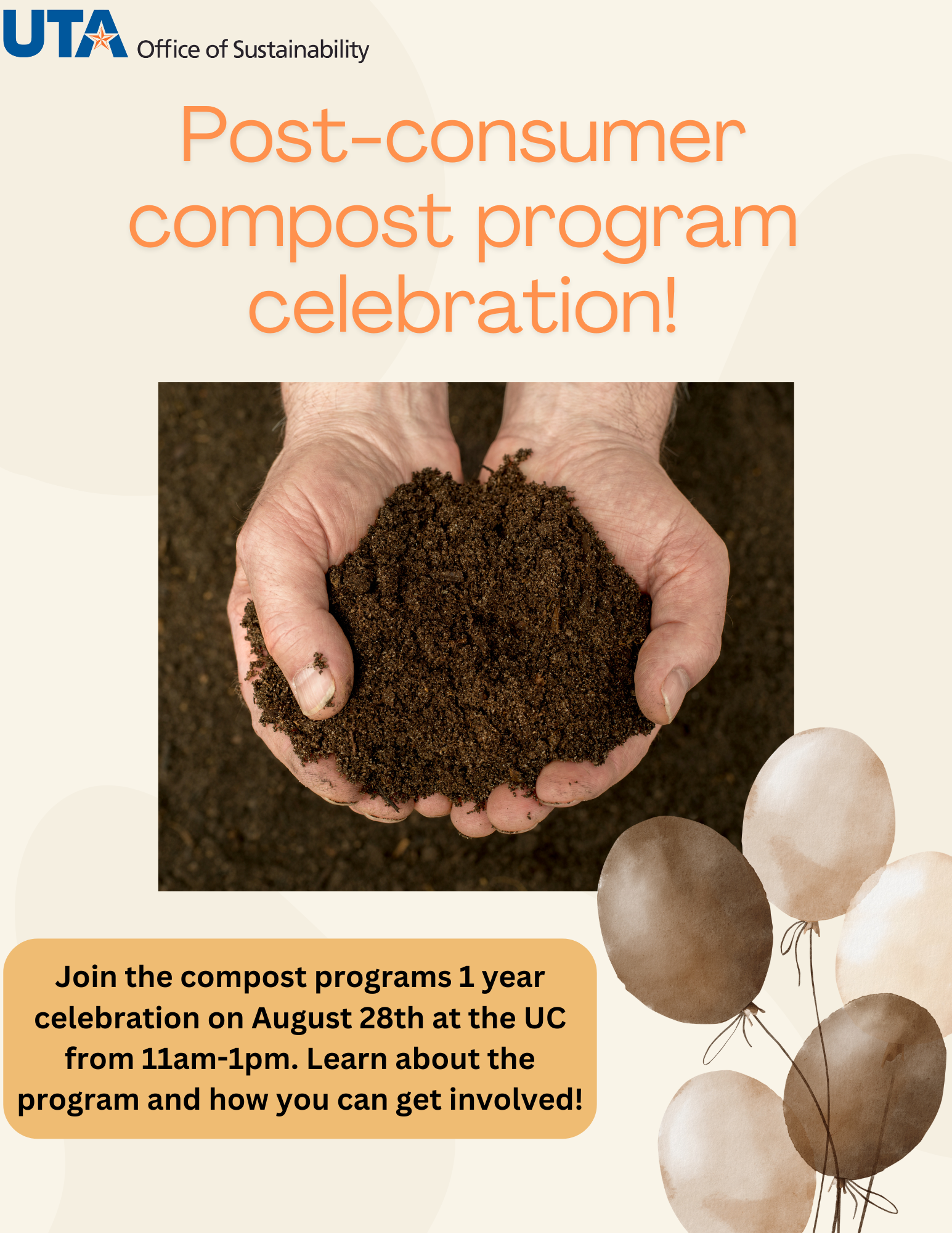 UTA compost celebration flyer" src="https://cdn.web.uta.edu/-/media/project/website/campus-ops/sustainability/images/sustainability-main/events/post-consumer-compost-program-1-year-celebration.ashx" src="https://cdn.web.uta.edu/-/media/project/website/campus-ops/sustainability/images/sustainability-main/events/post-consumer-compost-program-1-year-celebration.ashx?la=en" _languageinserted="true