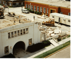 An Ariel view of the Fine Arts building in 1975