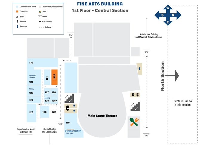 Map of the first floor of the Central Section Fine Arts Building
