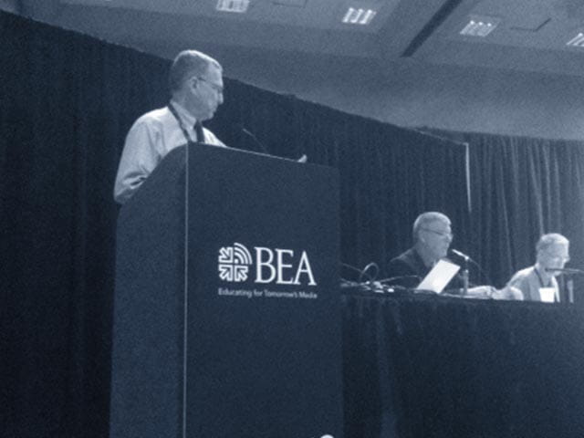 Tom Christie presenting at Bea