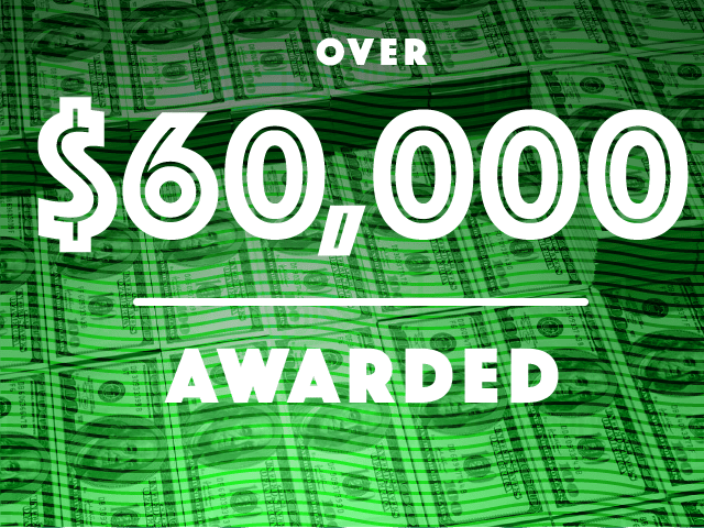 graphic that says over $60,000 rewarded in scholarships