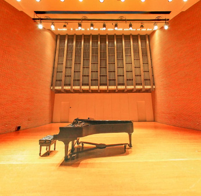 grand piano on stage