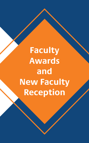 Faculty Awards and New Faculty Reception heading on pamphlet 