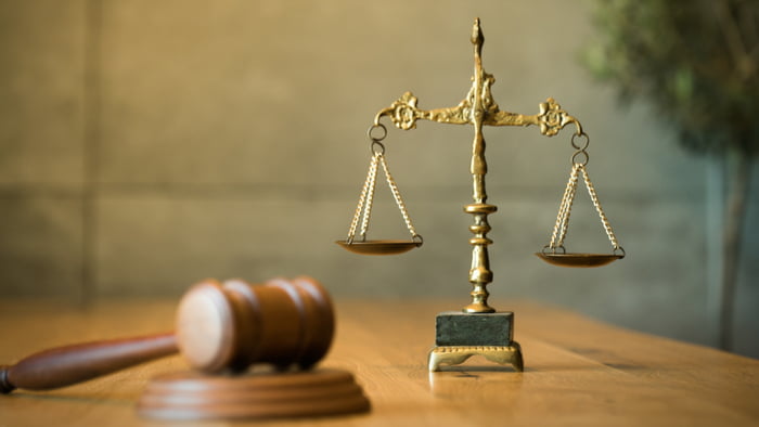 gavel on a table