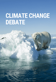 photo of a polar bear that says climate change debate