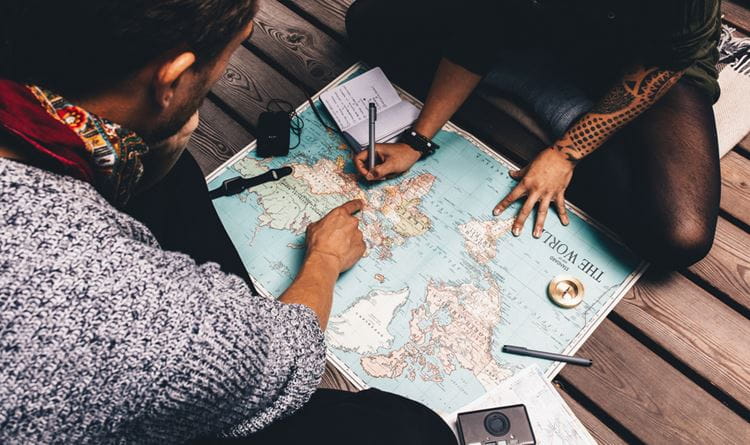 People studying map