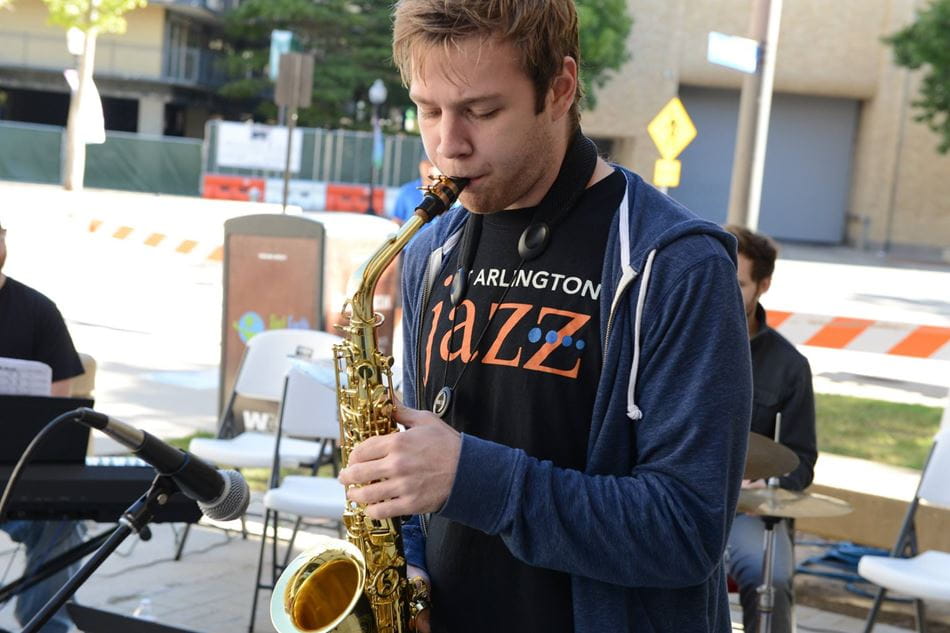 uta jazz student playing the saxophone