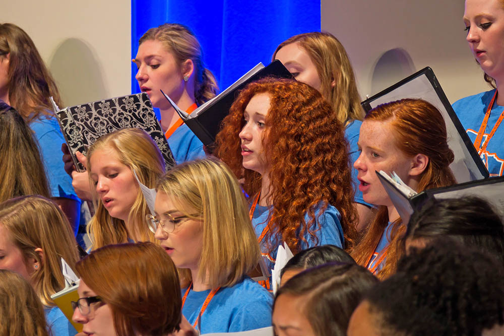 students singing at choir camp