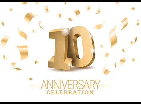 10-year Celebration graphic