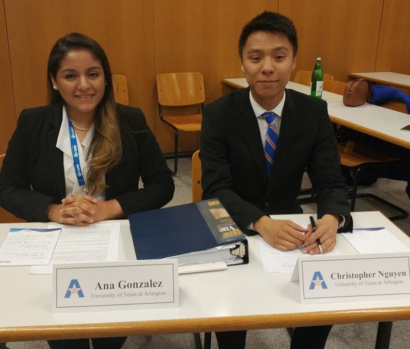 arbitration students at a table