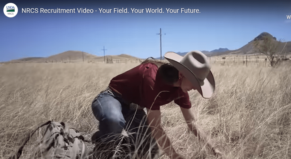 Thumbnail from video, titled, "NRCS Recruitment Video - Your Field. Your World. Your Future."