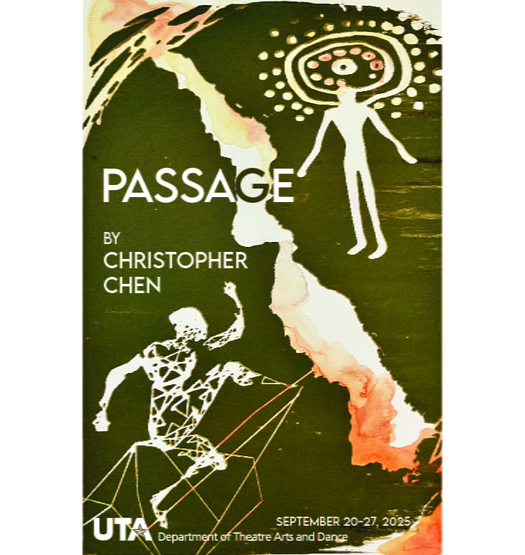 poster art featuring illustration of cave art with cracked divide