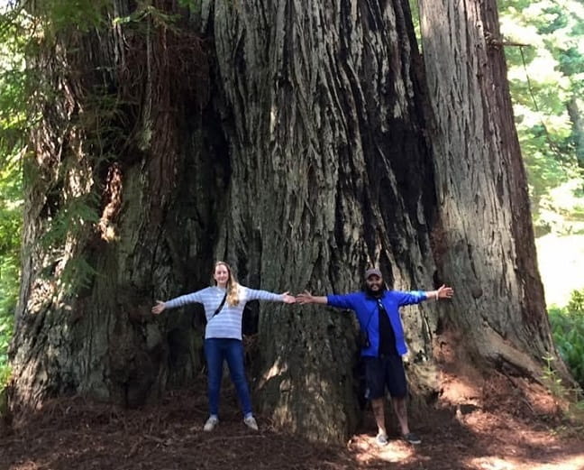 Deanna and her husband at the Redwood National Park