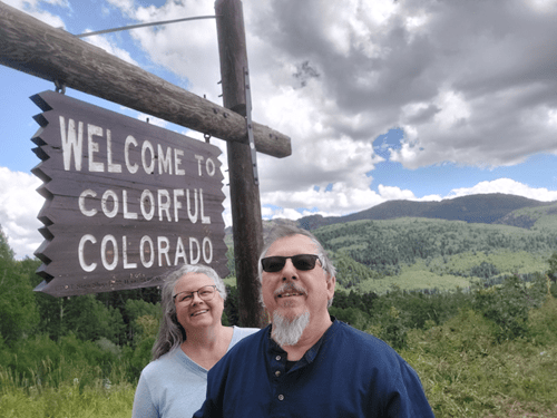Photo of Linda Letherwood in Colorado with her husband.