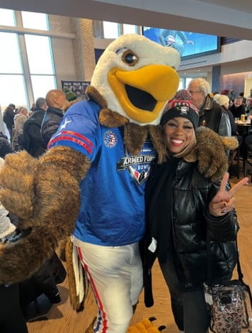 Tamiko at the 2022 Armed Forces Bowl Game