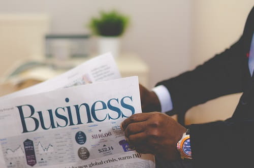 newspaper with "business" as title 