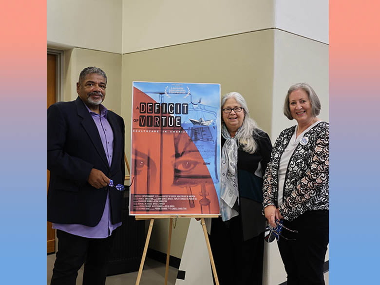 standing with BSPH poster-Director Lindell Singleton, Dean Merwin, Dr. Rebecca Garner