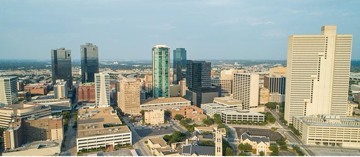 skyline view city of Fort Worth