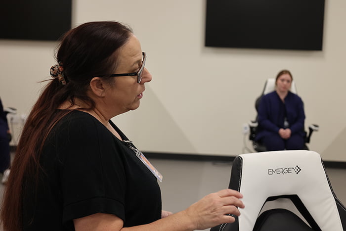 nursing instructor teaching in VR Lab