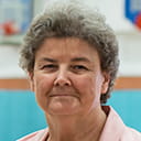Portrait of Judy Wilson in the Physical Education Building gymnasium
