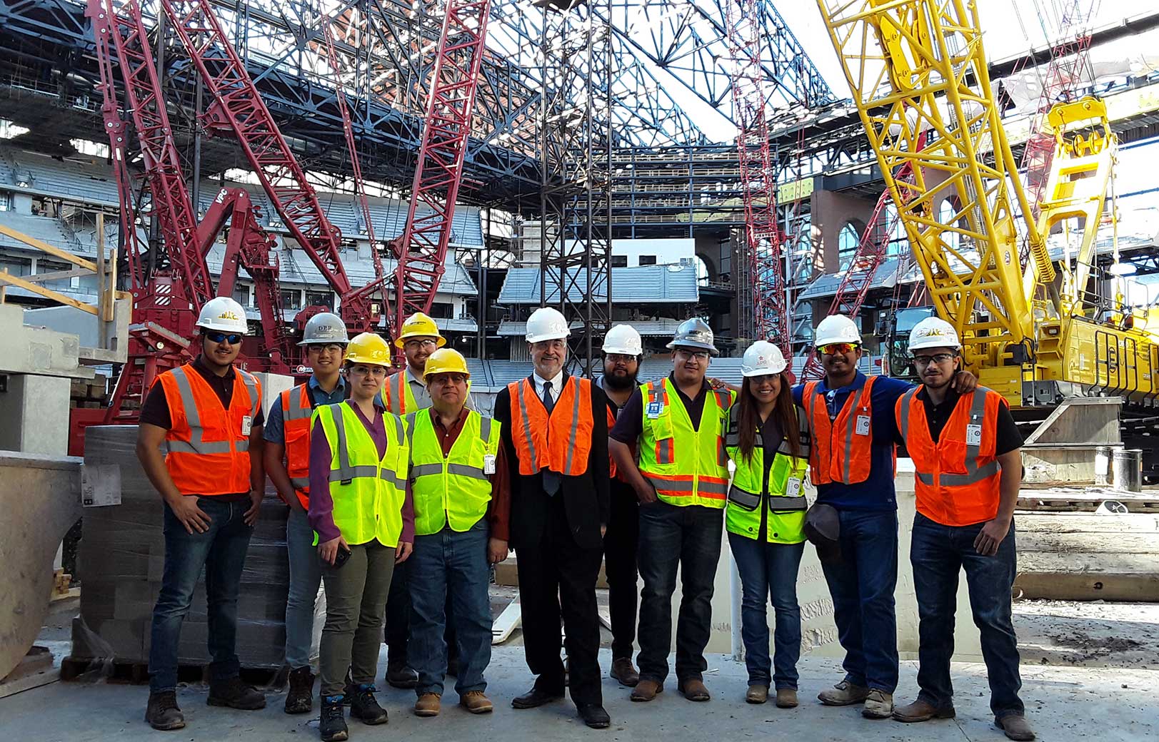 UTA construction management students toured the Texas Rangers