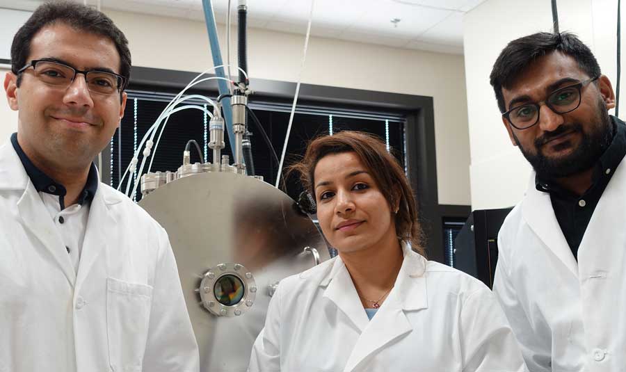 Students in Materials Science and Engineering in a lab. 