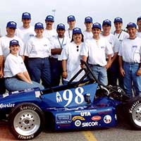 1998 Formula SAE car and team members
