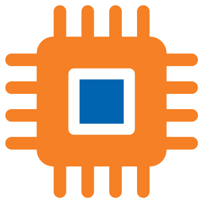 Computer Engineering Icon shaped like a CPU