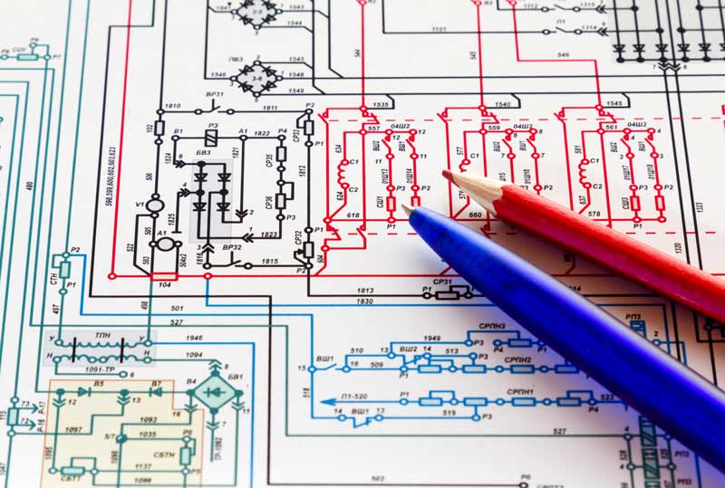 A printed schematic diagram.