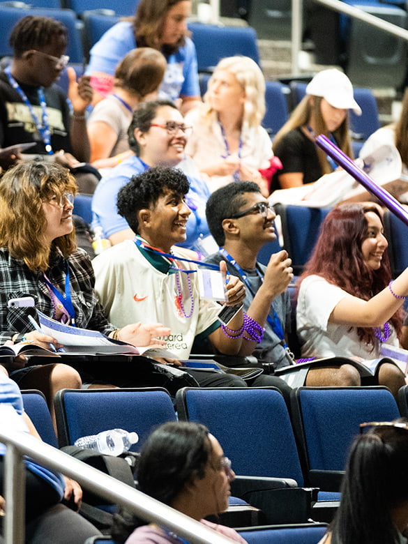 Students participate in HOBY activity. 