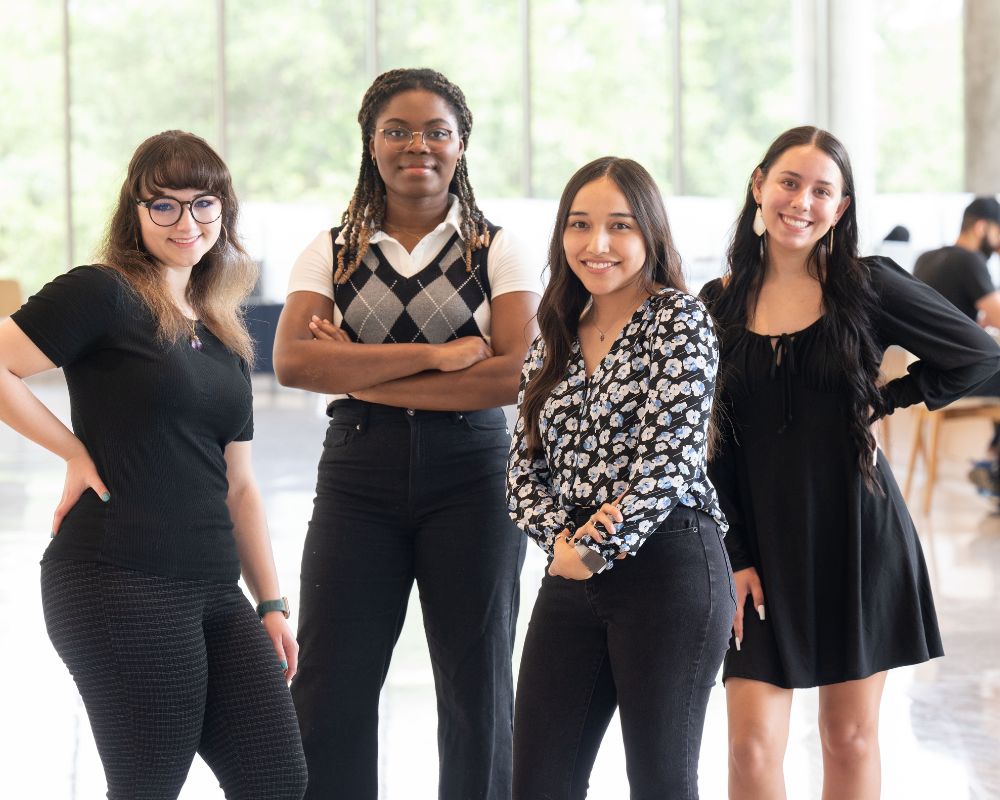 eta students dressed in business casual clothes