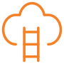 orange icon of a ladder and a cloud