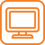 orange icon of a computer