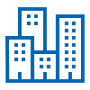 blue buildings icon