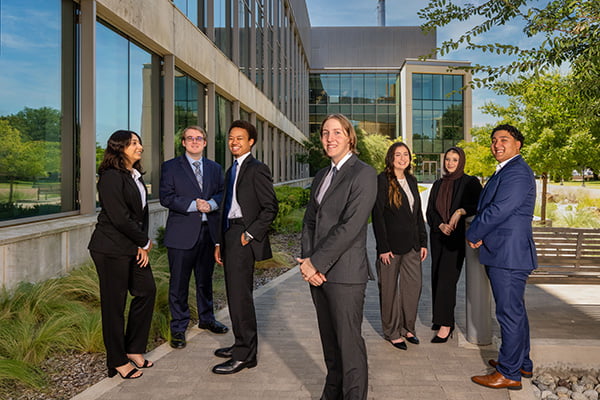 Students in professional attire