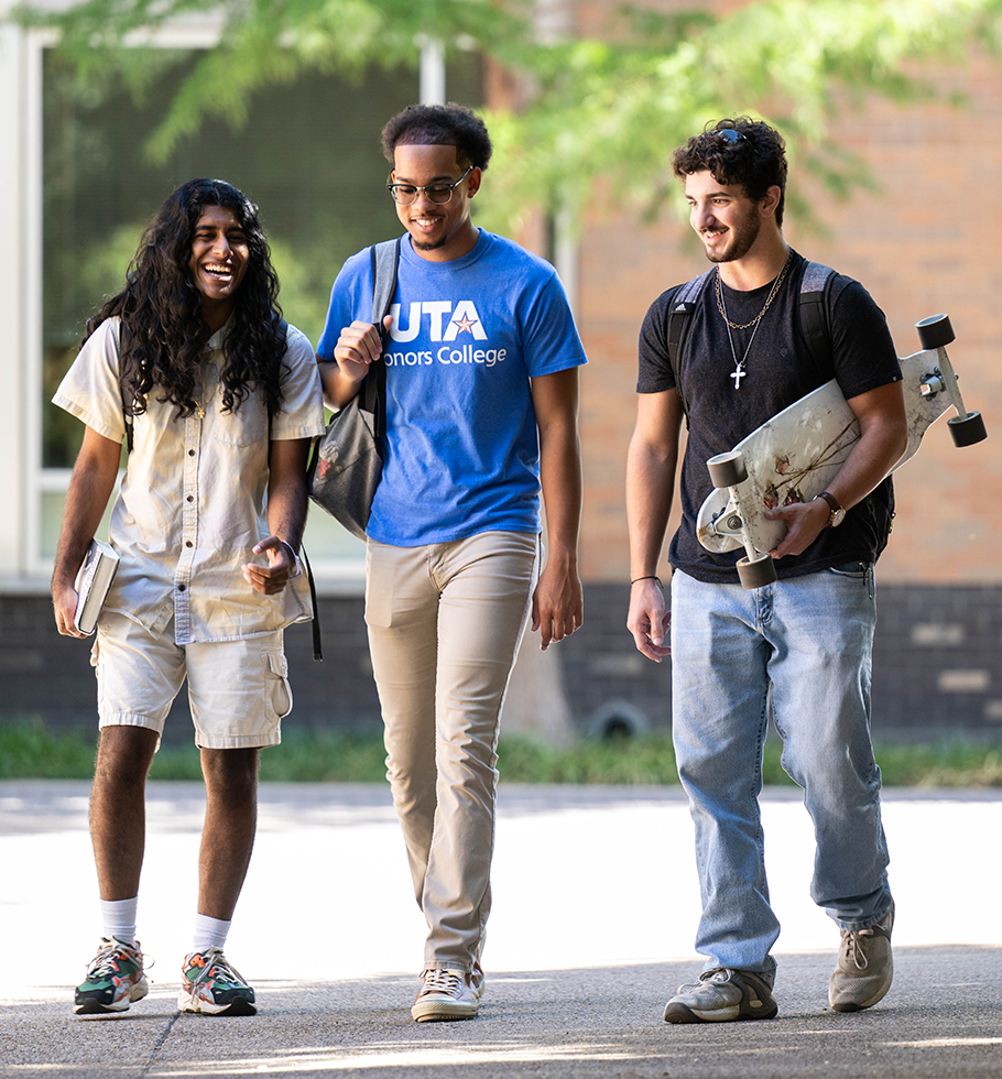Students walking outside