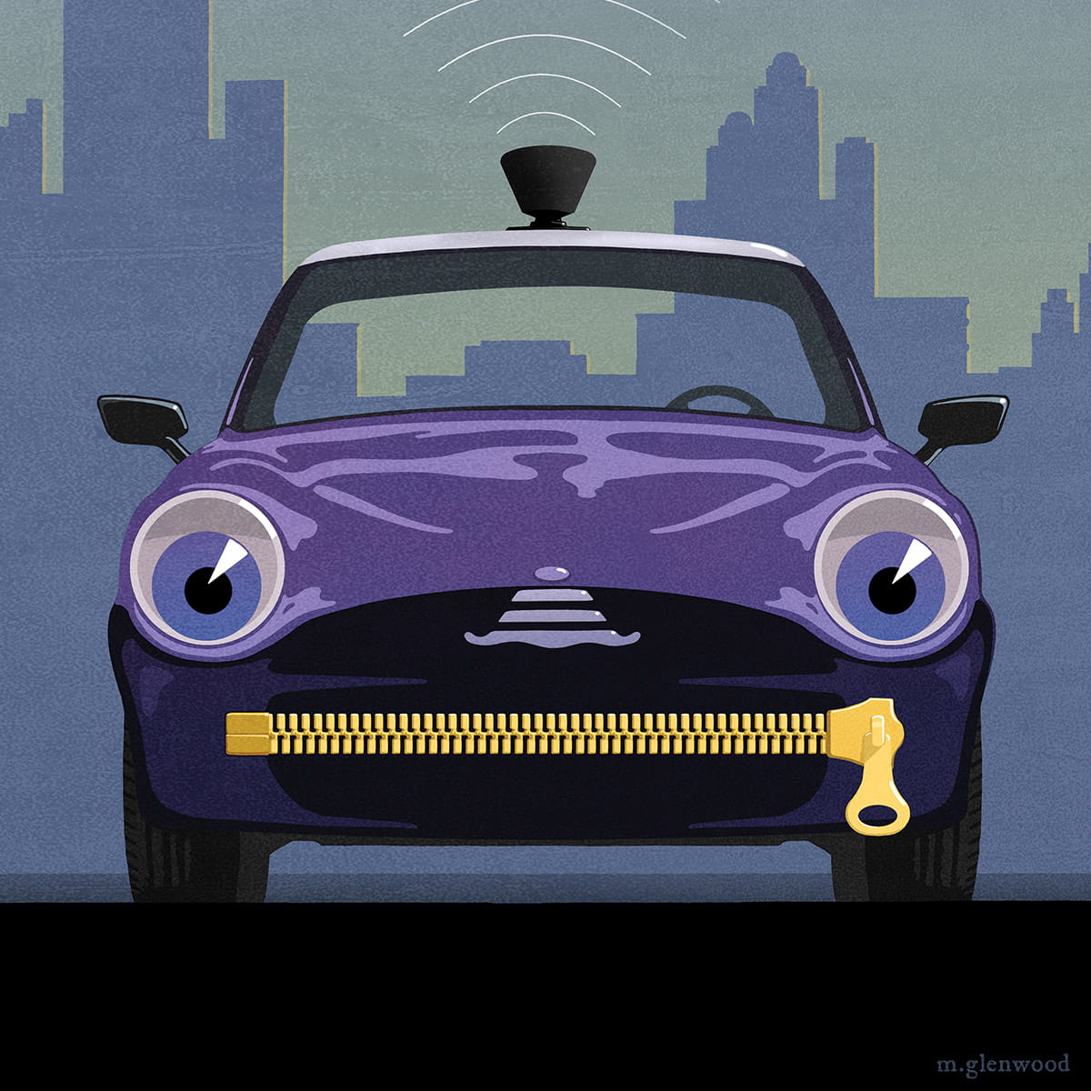 illustration of silent smart car