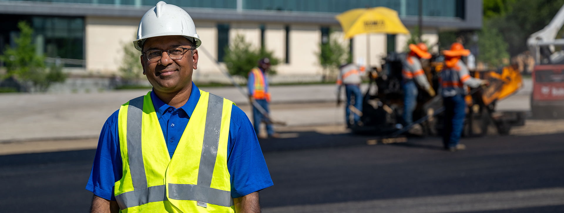 Sahadat Hossain supervises the parking lot project on the UTA campus